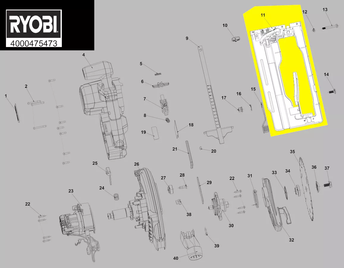plaque de base réf. 5131044909 Ryobi